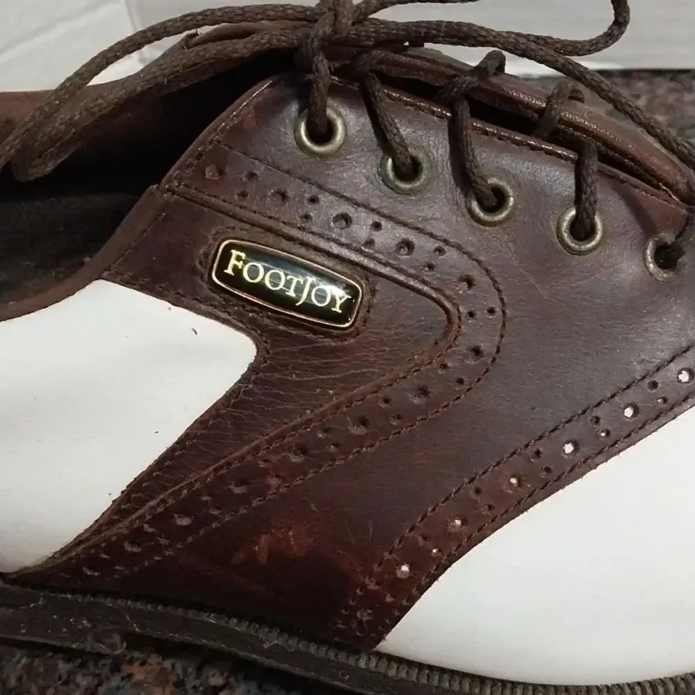 FootJoy Brown and White Men's Oxfords...SIZE  7.5 XW...